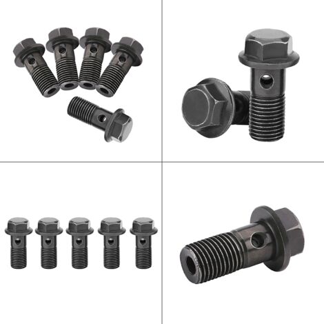 5 pièces Boulons Banjo M10 x 1.25mm pour Étriers de Frein et Maîtres-Cylindres de Moto