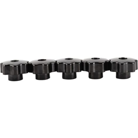 5 Pièces Bouton de Serrage Fileté Femelle CM12x50, Écrou 7 Branches à Trou Traversant pour Équipement Industriel