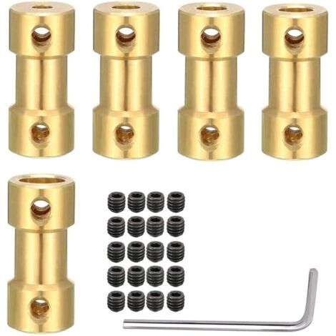 5 pièces bricolage laiton coupleur d'arbre moteur arbre flexible couplage connecteur de joint avec vis pour moteur modèle RC(2 à 2 mm,3 à 4 mm,3 à 5 mm,4 à 5 mm,5 à 5 mm)