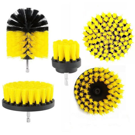 5 pièces Brosse Perceuse, Outil de Brosse Perceuse Nettoyage Kit, Drill Brush pour Surfaces de Salle de Bain, Sol, Baignoire Carreaux et Voiture