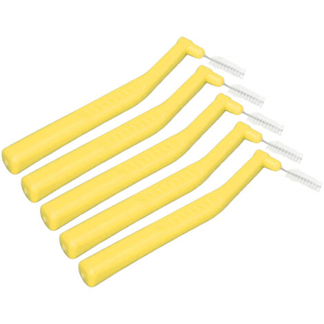 5 pièces Brossettes Interdentaires en L Nettoyage Efficace Anti-Plaque pour Appareil Dentaire et Soins Bucco-dentaires Jaune