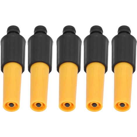 5 Pièces Buse de Jardin Haute Pression ABS Jaune et Noir avec Revêtement TPR Doux