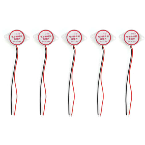 5 Pièces Buzzer d'Alarme Sonore Continu Actif Haut dB 95dB Signal Puissant DC 3-24V (Blanc)