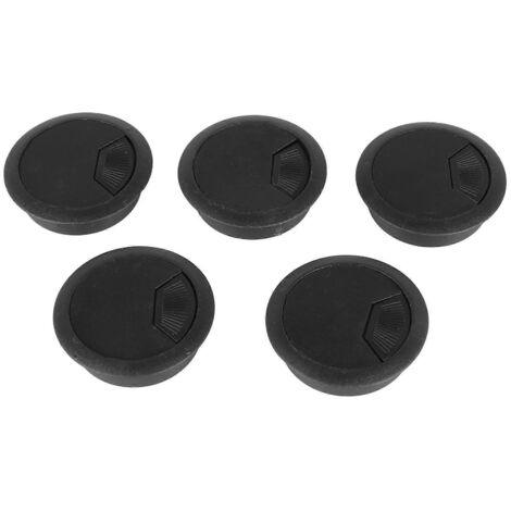 5 Pièces Cache-Trous Ronds Plastique 70mm pour Câbles de Bureau d'Ordinateur