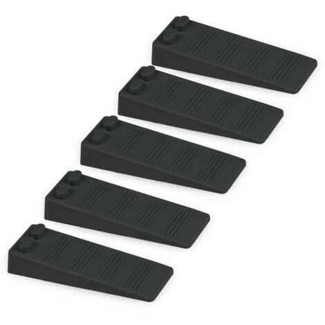 5 pièces cale porte caoutchouc souple, Hauteur Reglable Antidérapante bloc, Non Toxique, Non Odeur arrêt de porte, Protège Sols et Murs, Pour Tapis, Béton, parquets (Noir)