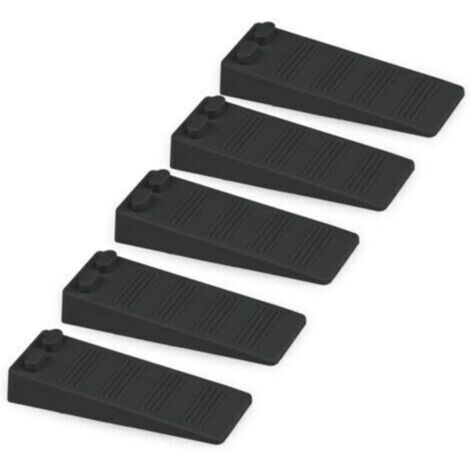 5 pièces cale porte caoutchouc souple, Hauteur Reglable Antidérapante bloc, Non Toxique, Non Odeur arrêt de porte, Protège Sols et Murs, Pour Tapis, Béton, parquets (Noir)