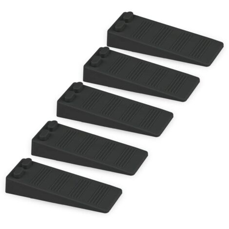 5 pièces cale porte caoutchouc souple, Hauteur Reglable Antidérapante bloc, Non Toxique, Non Odeur arrêt de porte, Protège Sols et Murs, Pour Tapis, Béton, parquets (Noir)