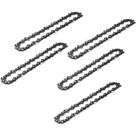 AMRINUGL 5 pièces Chaine de Tronconneuse 8 pouces, Chaine Tronconneuse Avec Guide Meule 45 Drive Links, ChaîNes Tronçonneuses pour la Coupe du Bois, Branches d'Arbres, élagage