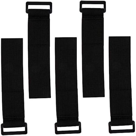 5 Pièces Cintres de Câble Nylon Résistants Bracelets Fixation Boucle Noir pour Rangement Câbles et Voyage -