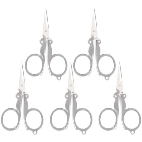 5 Pièces Ciseaux de Pliage Miniatures Fournitures Scolaires Outils de Découpe Papier Accessoires de Pêche Portables