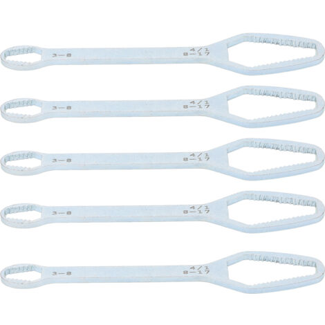 5 Pièces Clé à Double Extrémité Autoserrante, Clé à Molette Réglable 3‑17mm, Outil Multifonction en Acier Zingué Argenté