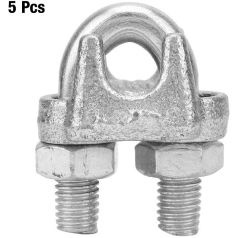 5 pièces Colliers de Câble en Acier Inoxydable pour Câble Métallique, Attaches Argentées (M10)