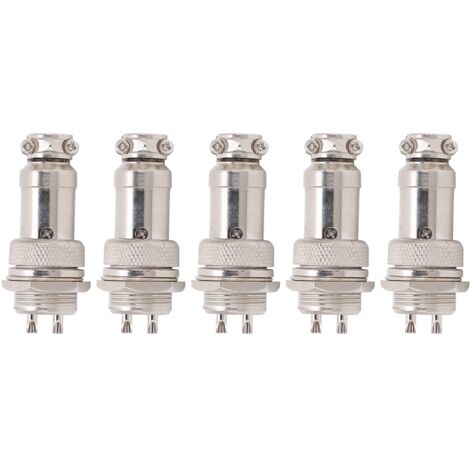 5 Pièces Connecteur Aviation Mâle Femelle Panneau Alimentation Châssis Métal GX16 16mm 2 Broches 450V