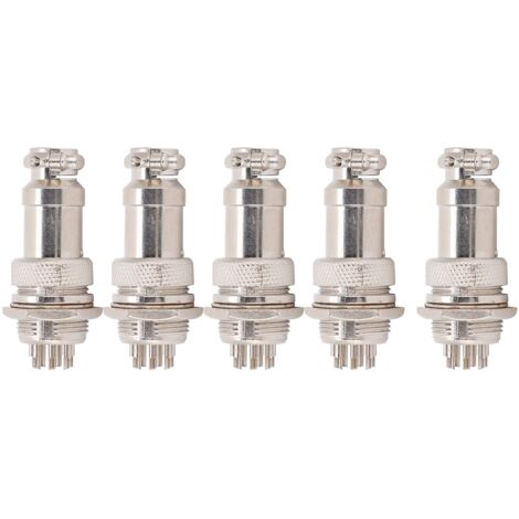 5 Pièces Connecteur Aviation Mâle Femelle Panneau Alimentation Châssis Métal GX16 16mm 8 Broches 450V