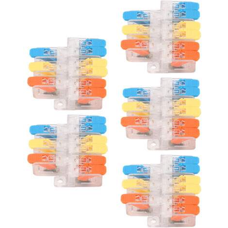 5 Pièces Connecteur de Jonction Électrique 41A 450V, 3 Entrées 6 Sorties pour Câbles 0.5‑6mm², Bloc de Distribution Rapide