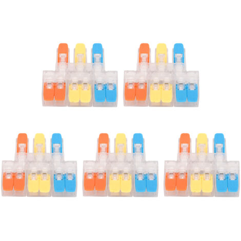 5 Pièces Connecteur Électrique Rapide 3 Entrées 6 Sorties 41A 450V pour Câbles 0.5‑6mm² 10‑20AWG
