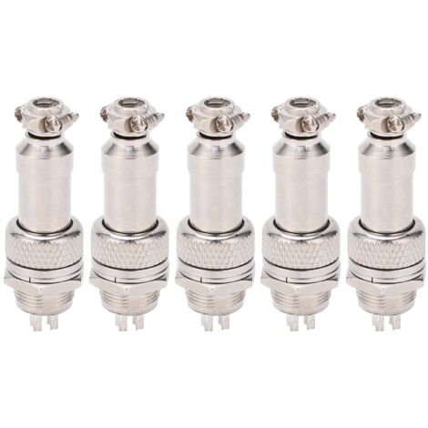 5 Pièces Connecteur GX12 4 Broches Aviation Mâle-Femelle pour Alimentation Panneau Châssis Métal 5A 450V