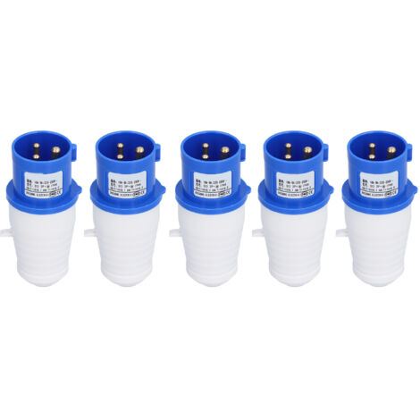 5 Pièces Connecteur Industriel 3 Broches Monophasé Prise EU Alimentation Aviation 220V-250V 16A 2P+E