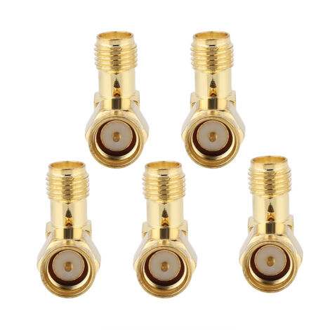 5 Pièces Connecteur SMA Mâle à Femelle Angle Droit 50 OHM pour Antenne DAB Adaptateur