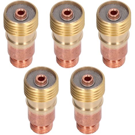 5 Pièces Corps de Douille à Lentille de Gaz 3/32 Pouce pour Soudage TIG, Compatible Torches WP-17, WP-18, WP-26