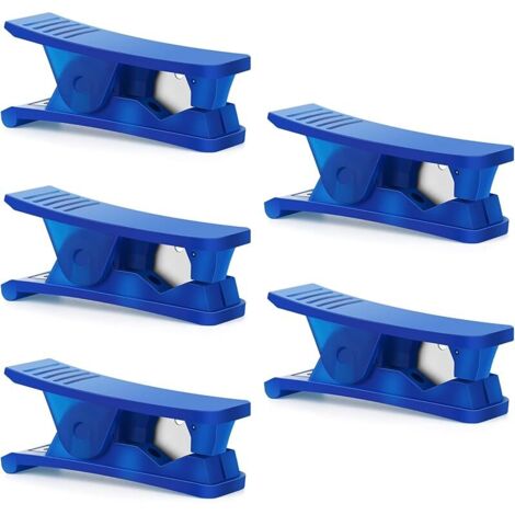 5 pièces coupe-tube pneumatique bleu, pour couper les tuyaux en nylon, PVC et PU, jusqu'à 19 mm de diamètre extérieur.