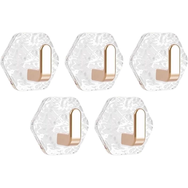 5 Pièces Crochet Adhésif Mural, Porte Serviette Salle de Bains, Accrochet Torchon En Acier Inox Étanche Cuisine, Crochet Autocollant Antirouille Sans