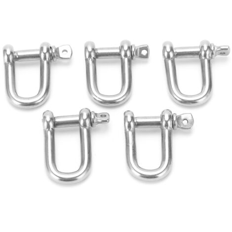 5 Pièces Crochet D'Accastillage Bateau en Acier Inoxydable 304, Manille Droite M6 Court
