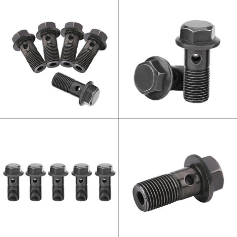 5 pièces de boulons banjo et rondelles pour étriers de frein et maîtres-cylindres M10 x1.0mm