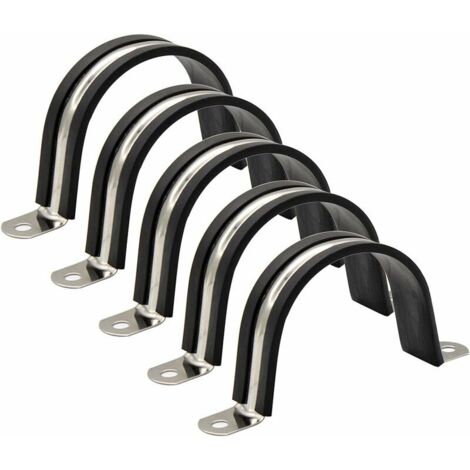 5 Pièces de Clips Tuyau, Tube en Caoutchouc Noir Collier de Serrage, Collier Inox Serrage, Convient pour Famille Tuyau D'eau, Réservoir de Gaz, Tube D'automobiles