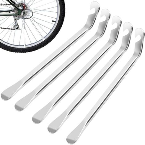 5 Pièces Demonte Pneu Velo Métal, Levier Démonte-Pneu en Acier au Carbone Outil de Remplacement de Pneu de Vélo Réparation de Pneu Pour Changer les Chambres à Air de Pneus de Vélo per Biciclette