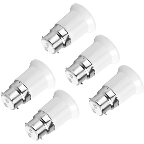 5 pièces Douille Adaptateur B22 Mâle vers E27 Femelle pour Ampoules