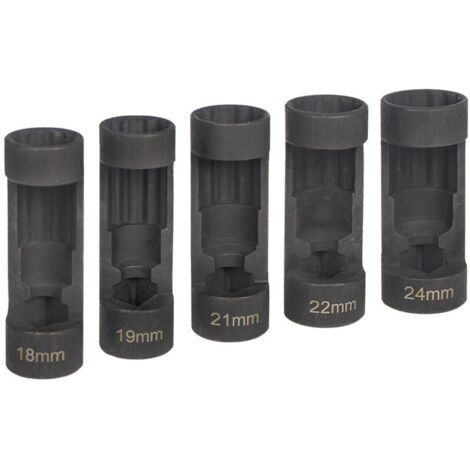 5 pièces Douille d'écrou de Jambe de Force d'entraînement 12 Points 1/2, 18mm 19mm 21mm 22mm 24mm, Outils de Amortisseur de Chocs