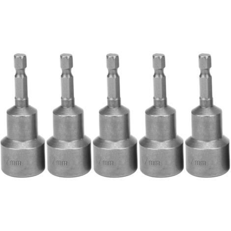 5 Pièces Douille Hexagonale Acier Chrome Vanadium Magnétique pour Perceuse Visseuse 17mm
