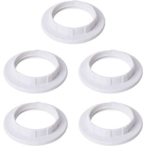 5 Pièces E14 Anneau Réducteur pour Abat-Jour Plaque Convertisseur d’Adaptateur de Bague d'Abat-Jour Blanc