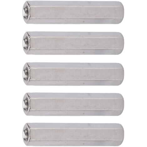 5 Pièces Écrous de Raccordement Hexagonaux Inox M8, Connecteur pour Boulon Fileté Tige Métallique Argenté