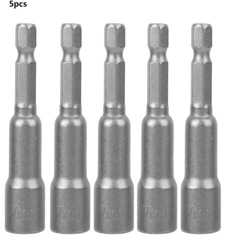 5 pièces embouts hexagonaux magnétiques pour visseuse, adaptateur de foret magnétique 7mm en acier