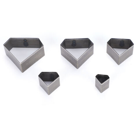 5 pièces emporte-pièces en cuir diamant creux pour découpe et moulage DIY