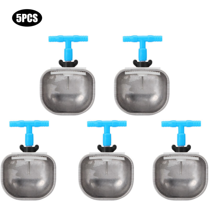 5 pièces en acier inoxydable automatique lapin buveur mamelon bol à boire abreuvoir ferme accessoire grand bol avec connecteur en T
