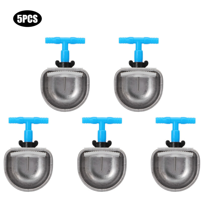 5 pièces en acier inoxydable automatique lapin buveur mamelon bol à boire abreuvoir ferme accessoire petit bol avec connecteur en T