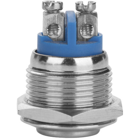 5 pièces/ensemble 16mm 250V métal étanche 2Pin Mini interrupteur à bouton-poussoir (tête convexe)