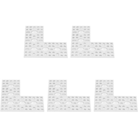 5 pièces Équerre à Angle Droit 5 Trous, Support Plat en L pour Fixation Murale