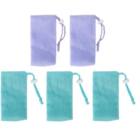 5 Pièces Filet à Savon en Maille, Séchage Rapide, Efficace pour Mousser, Idéal pour Douche, Corps et Nettoyage du Visage