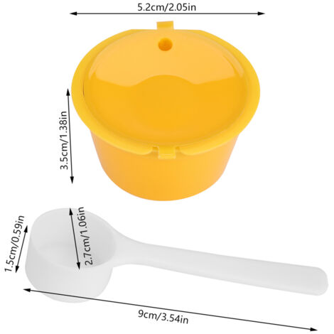 5 Pièces Filtre à Café Réutilisable Inox 304 Alimentaire Capsule Rechargeable (Jaune)