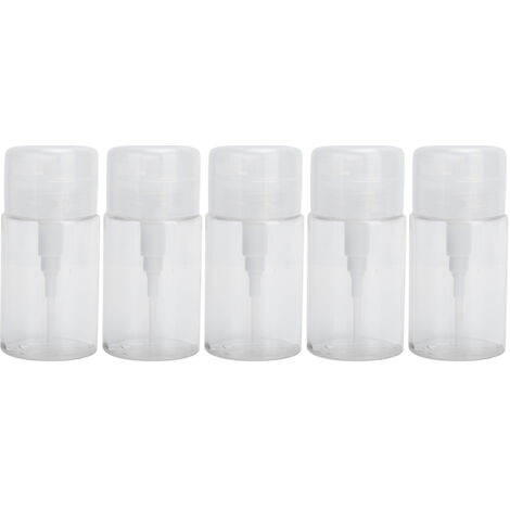 5 pièces Flacons Vides 100ml en Plastique pour Produits Cosmétiques Liquides avec Pompe à Pression Remplissable
