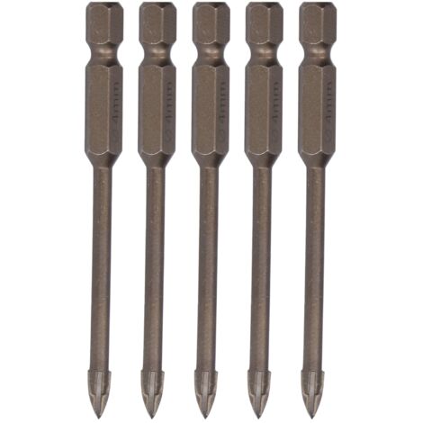 5 pièces Foret à Percer Croisé Tige Hexagonale 1/4 Pouce pour Céramique, Verre, Béton - Outil Alliage Dur 4mm