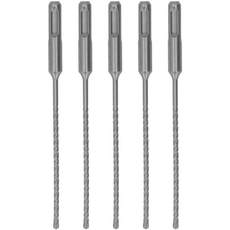 5 pièces foret à percussion rotatif 160mm longueur 2 cannelures auto centrage pointe en carbure forets à percussion pour brique pierre béton 4mm/0,16 pouces