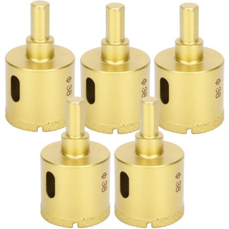 5 Pièces Foret Diamant à Braser Scie Cloche pour Perçage Marbre Béton Céramique 38mm