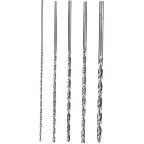5 Pièces Forets HSS Longs 150mm Hélicoïdaux 2 3 3.5 4 5mm Pour Bois et Métal