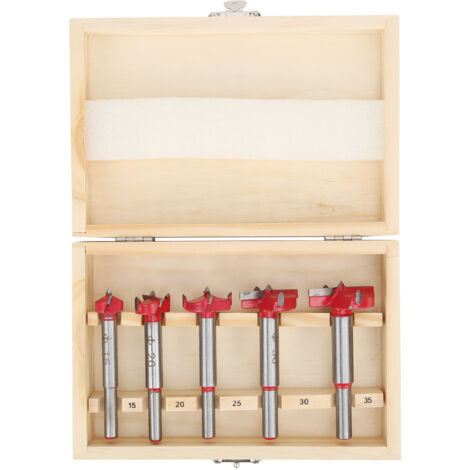 5 Pièces Fraise à Charnière en Carbure Cémenté pour Bois, Diamètre 15-35mm, Foret Aile Plate pour Travail du Bois