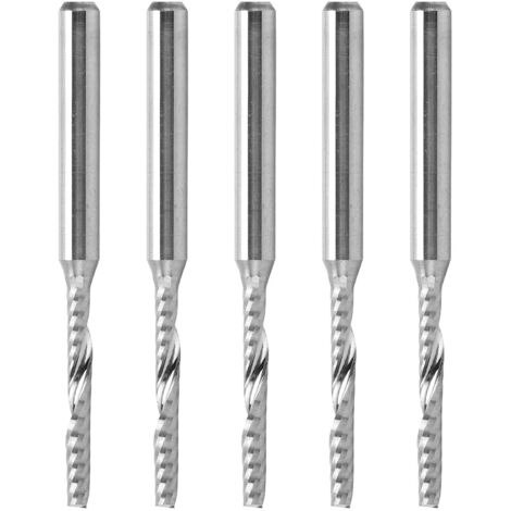 5 pièces Fraise Spirale Bois Acier Tungstène Accessoire Fraisage 3.175 x 2 x 17mm
